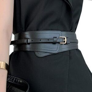 8575 Leather Belt Women's Top Layer Cowhide Wide Needle Buckle